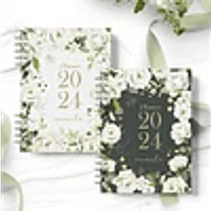 Arquivo planner 2024 rosas brancas - Bicho papel