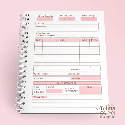 Arquivo Caderno de Pedidos - Telma Contel