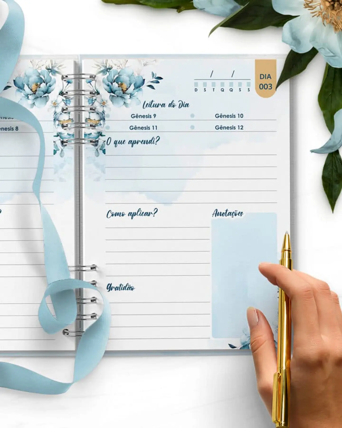 Arquivo Devocional Floral Azul 3