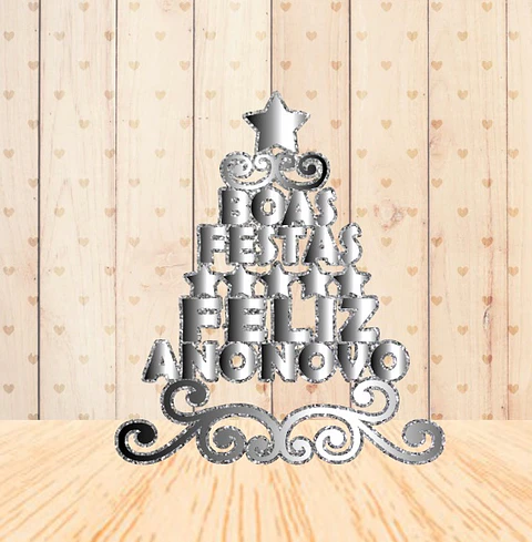 ARQUIVO DE CORTE TOPO DE BOLO ARVORE DESEJOS ANO NOVO