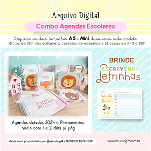 ARQUIVO AGENDAS INFANTIS + BRINDE - ESTUDIO G19