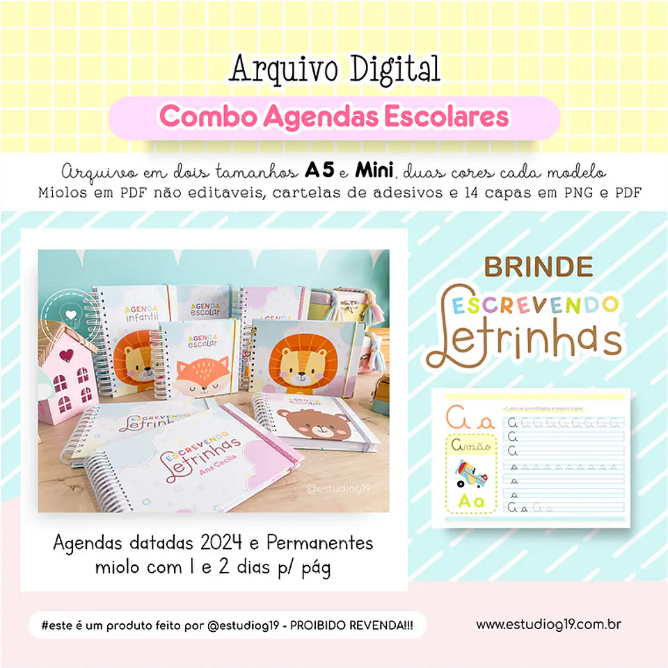 ARQUIVO AGENDAS INFANTIS + BRINDE - ESTUDIO G19 1