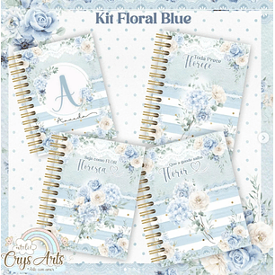 ARQUIVO ENCADERNAÇÃO FLORAL AZUL - ARTS CHRYS