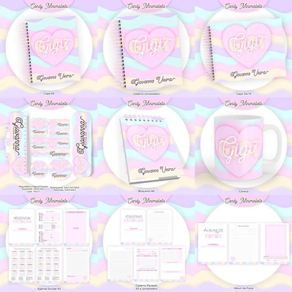 ARQUIVO ENCADERNAÇÃO KIT ESCOLAR CANDY MINIMALISTA- PAMELLA 1