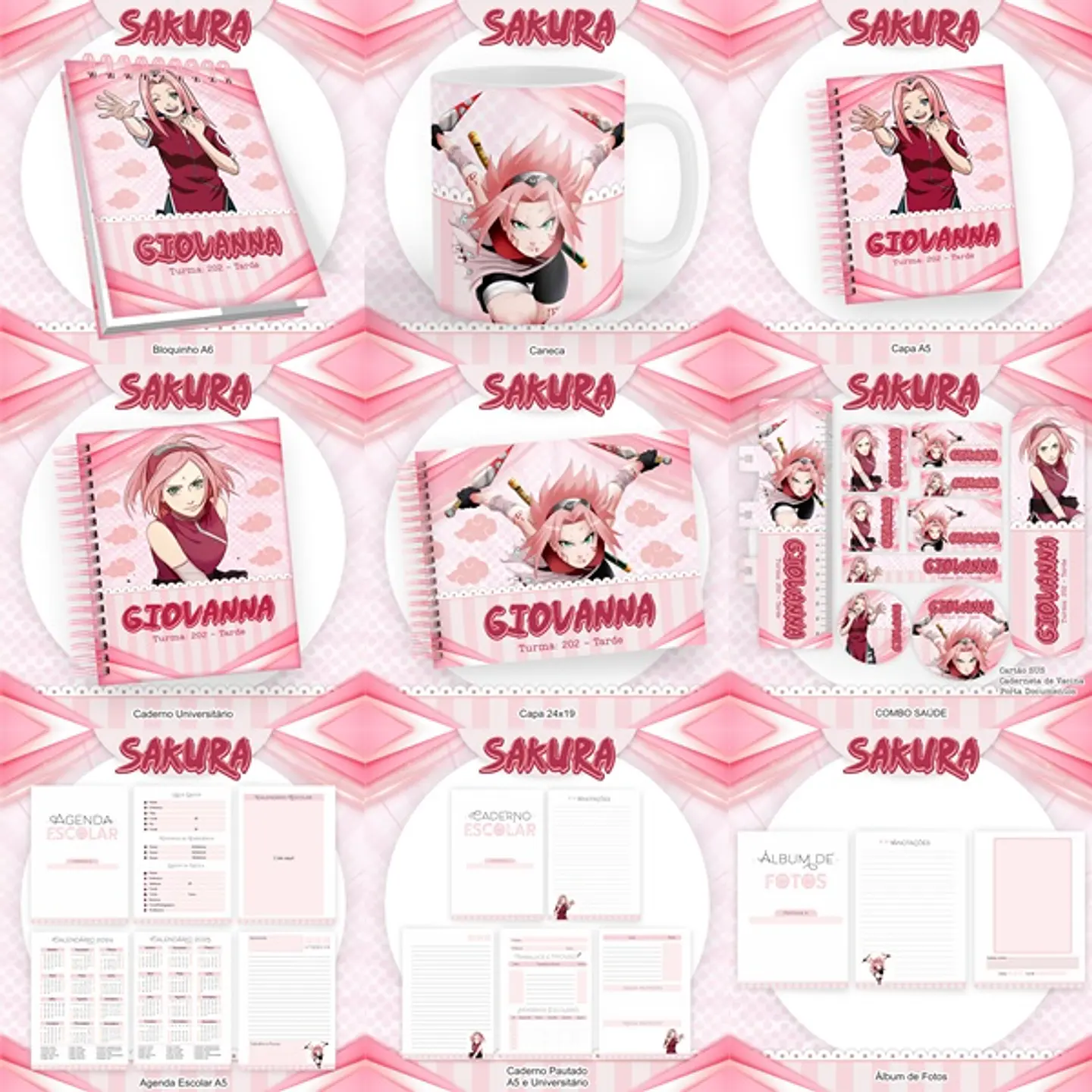 ARQUIVO ENCADERNAÇÃO KIT ESCOLAR SAKURA - PAMELLA 1