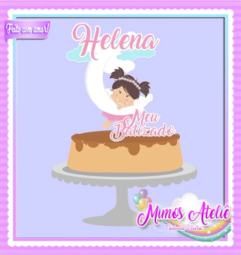 Arquivo topo de bolo batizado menina