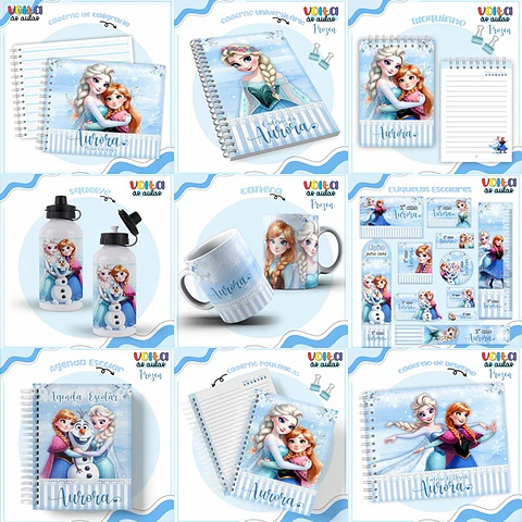 ARQUIVO ENCADERNAÇÃO KIT ESCOLAR FROZEN - LINA CRIATIVA