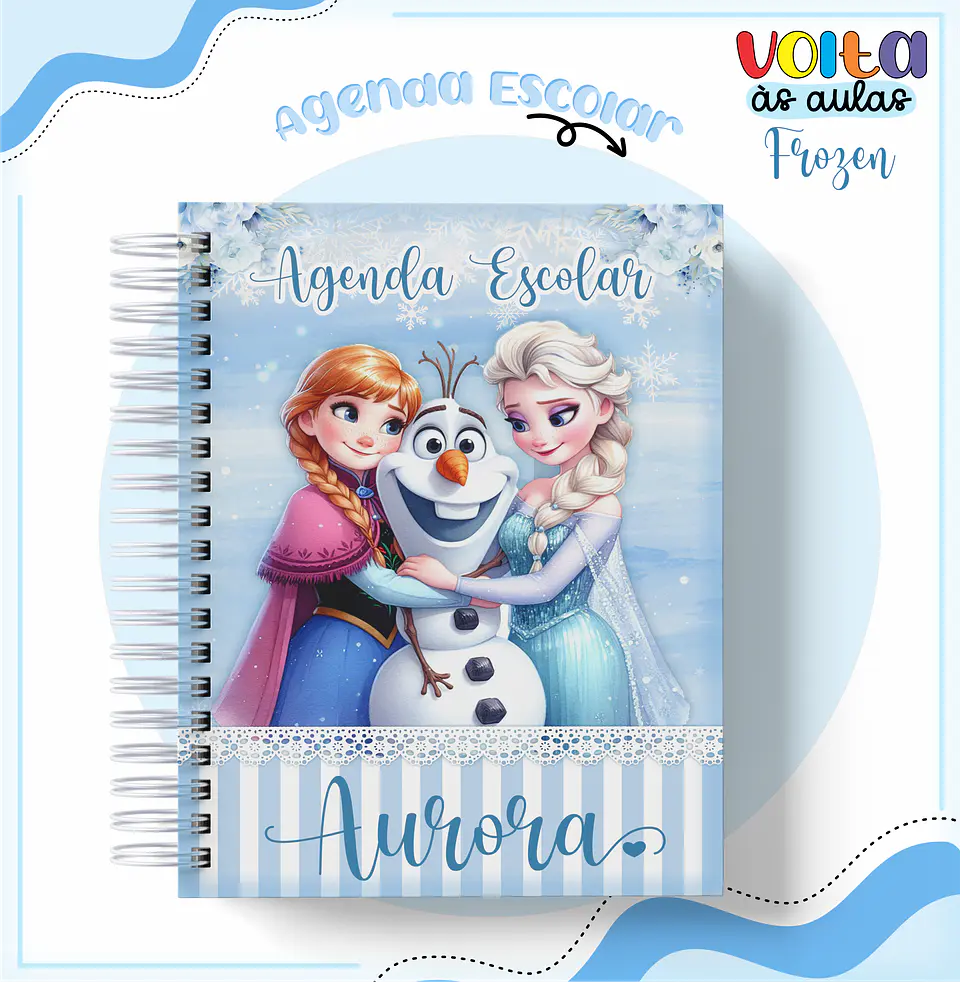 ARQUIVO ENCADERNAÇÃO KIT ESCOLAR FROZEN - LINA CRIATIVA 2