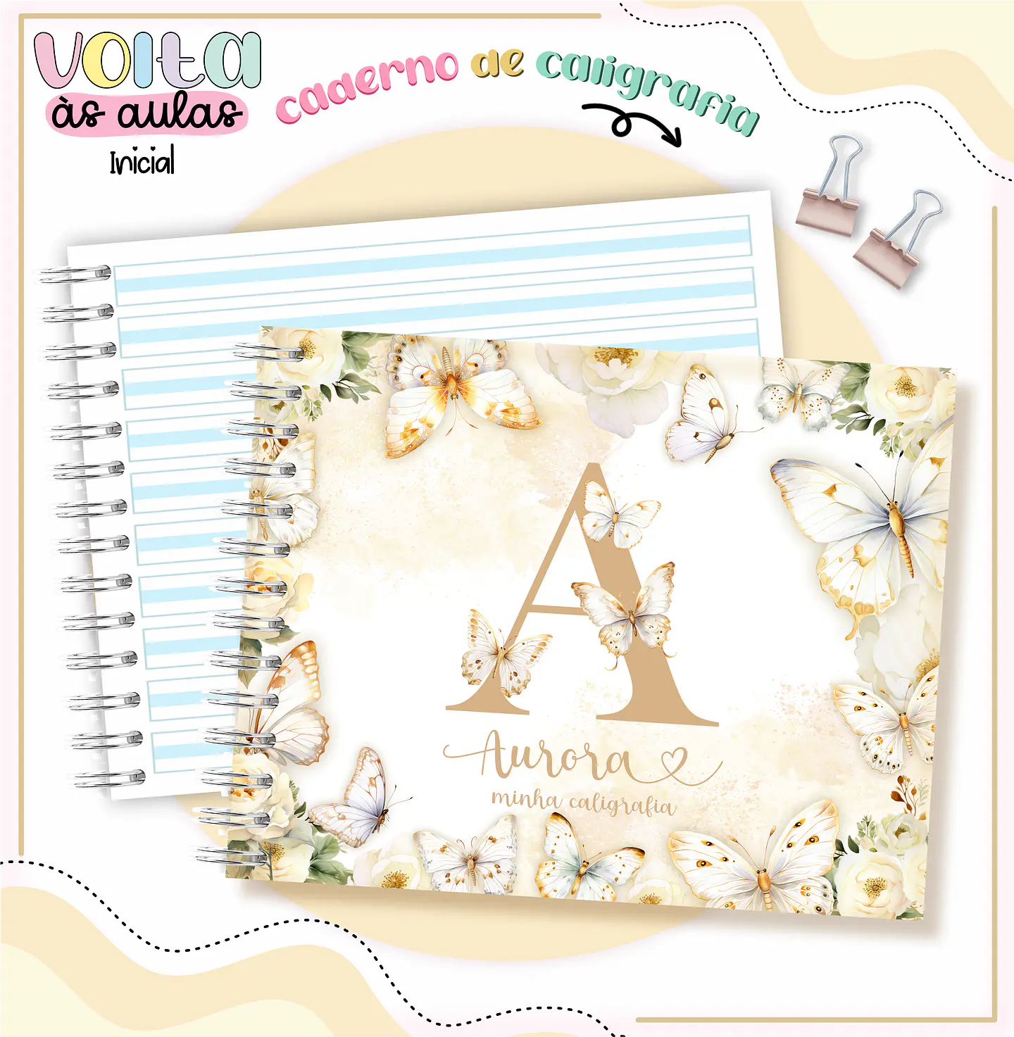 ARQUIVO ENCADERNAÇÃO KIT ESCOLAR FLORAL INICIAL - LINA CRIATIVA 4