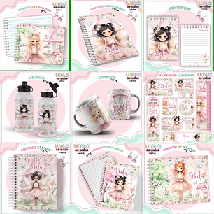 ARQUIVO ENCADERNAÇÃO KIT ESCOLAR FADINHA - LINA CRIATIVA