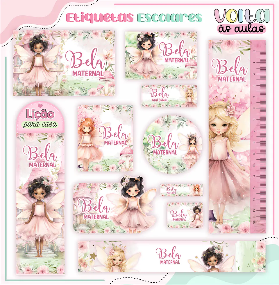 ARQUIVO ENCADERNAÇÃO KIT ESCOLAR FADINHA - LINA CRIATIVA 2