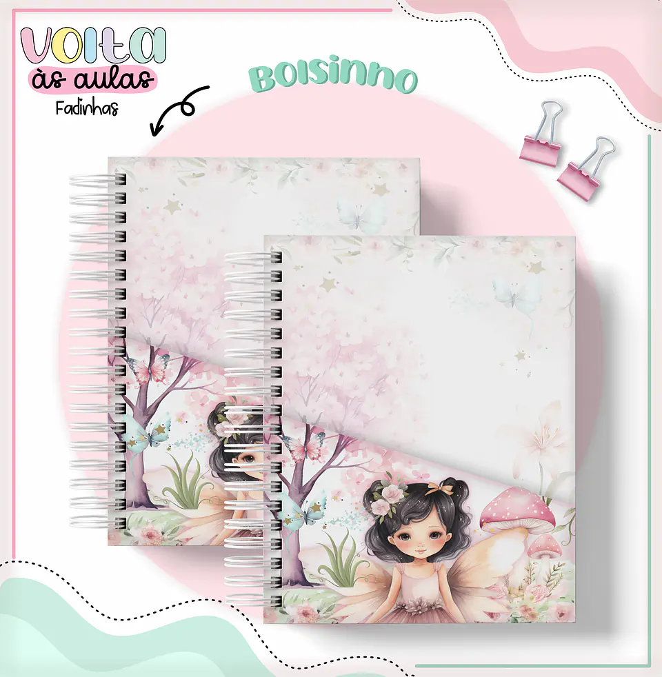 ARQUIVO ENCADERNAÇÃO KIT ESCOLAR FADINHA - LINA CRIATIVA 3