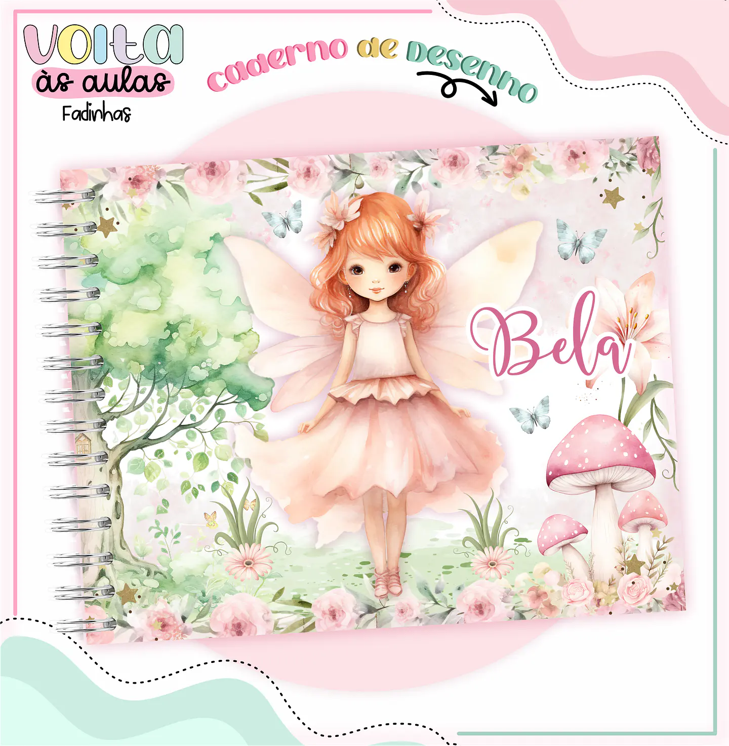 ARQUIVO ENCADERNAÇÃO KIT ESCOLAR FADINHA - LINA CRIATIVA 4