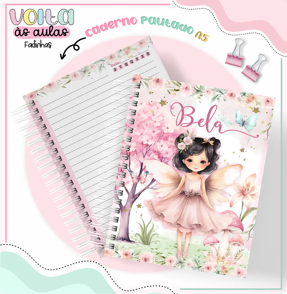 ARQUIVO ENCADERNAÇÃO KIT ESCOLAR FADINHA - LINA CRIATIVA 13