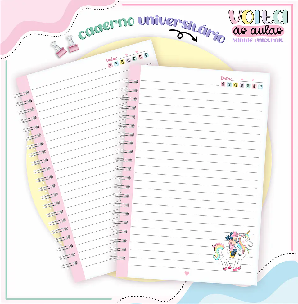 ARQUIVO ENCADERNAÇÃO KIT ESCOLAR MINNIE UNICÓRNIO - LINA CRIATIVA 3