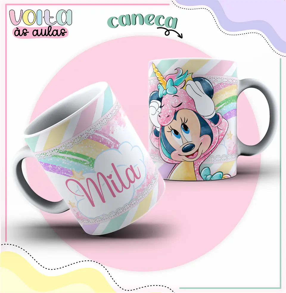 ARQUIVO ENCADERNAÇÃO KIT ESCOLAR MINNIE UNICÓRNIO - LINA CRIATIVA 6