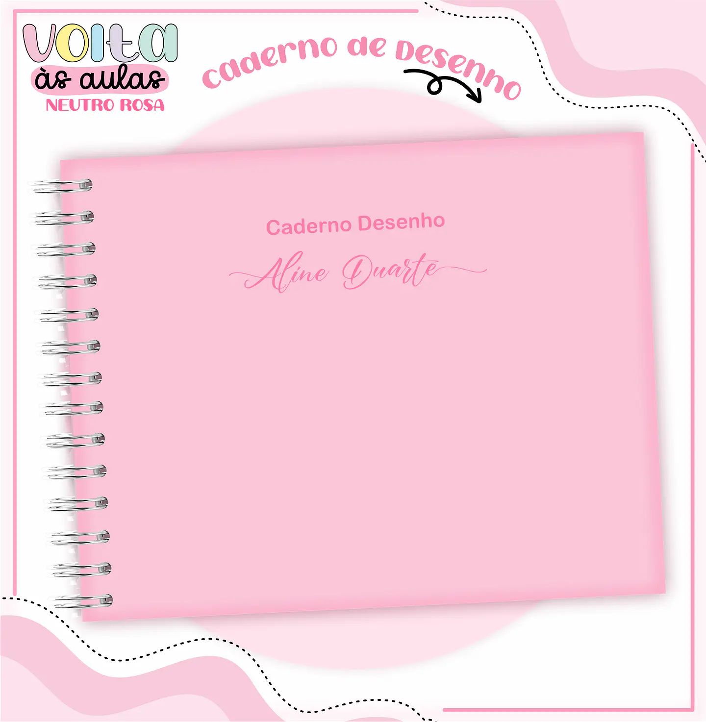 ARQUIVO ENCADERNAÇÃO KIT ESCOLAR ROSA NEUTRO - LINA CRIATIVA 2