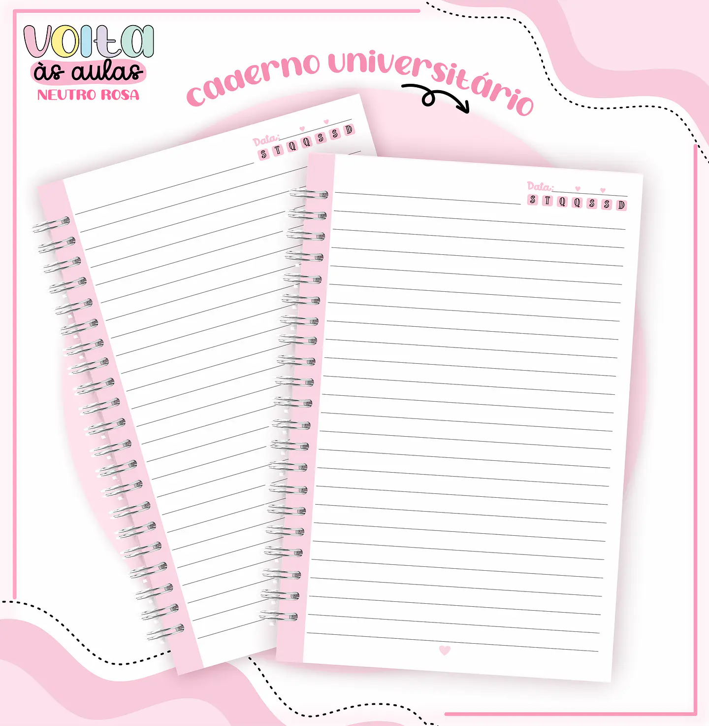 ARQUIVO ENCADERNAÇÃO KIT ESCOLAR ROSA NEUTRO - LINA CRIATIVA 4