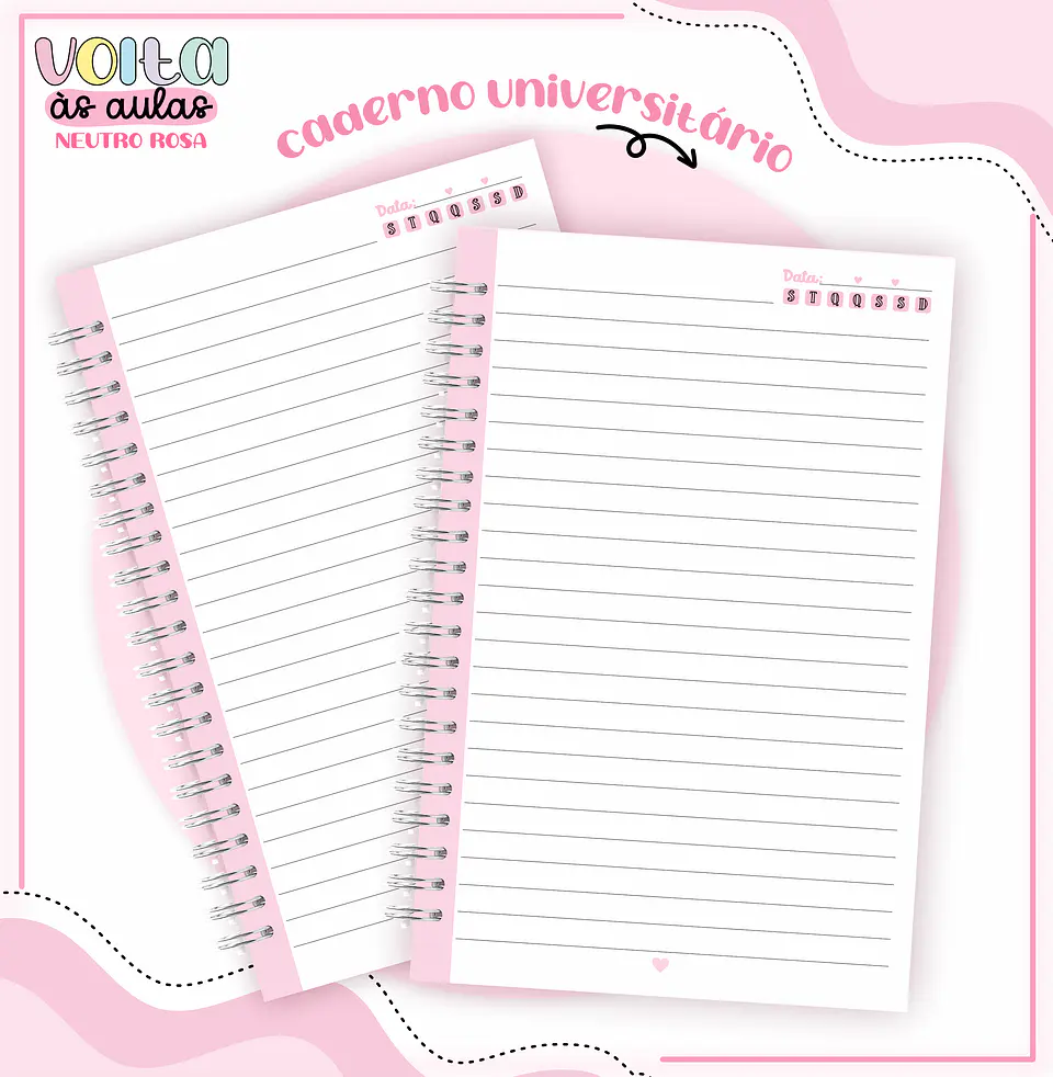 ARQUIVO ENCADERNAÇÃO KIT ESCOLAR ROSA NEUTRO - LINA CRIATIVA 4