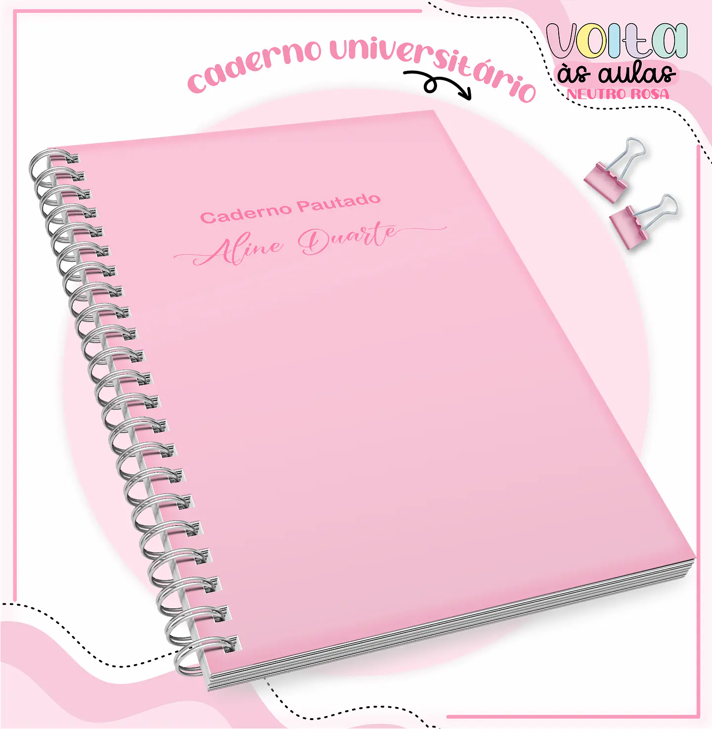 ARQUIVO ENCADERNAÇÃO KIT ESCOLAR ROSA NEUTRO - LINA CRIATIVA 5