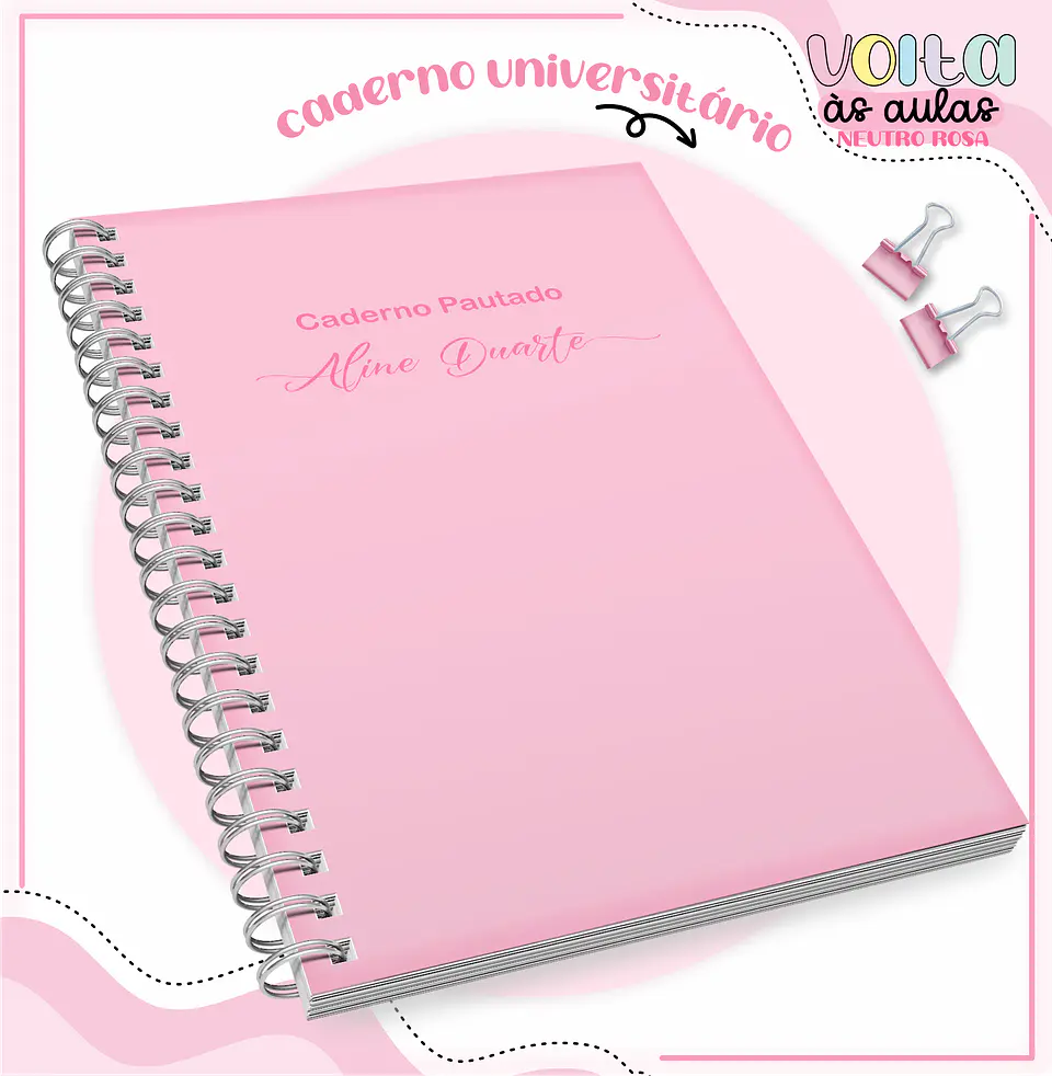 ARQUIVO ENCADERNAÇÃO KIT ESCOLAR ROSA NEUTRO - LINA CRIATIVA 5