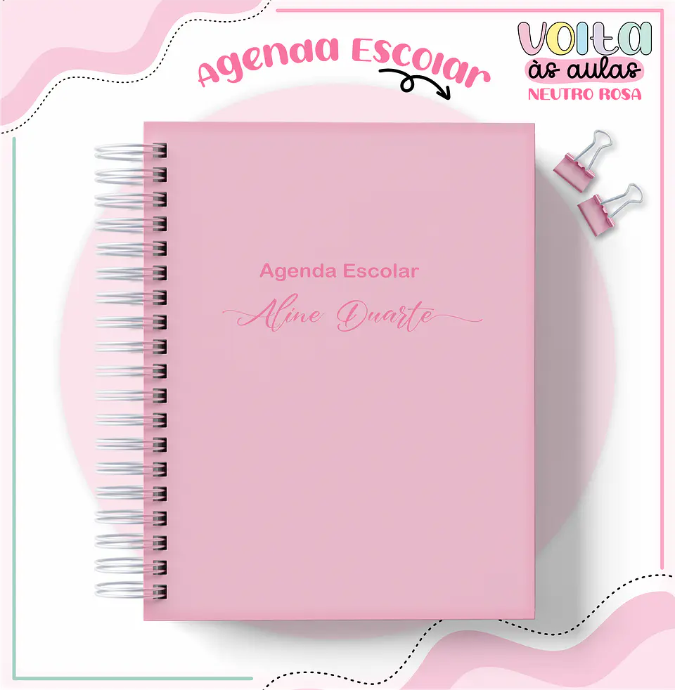 ARQUIVO ENCADERNAÇÃO KIT ESCOLAR ROSA NEUTRO - LINA CRIATIVA 10