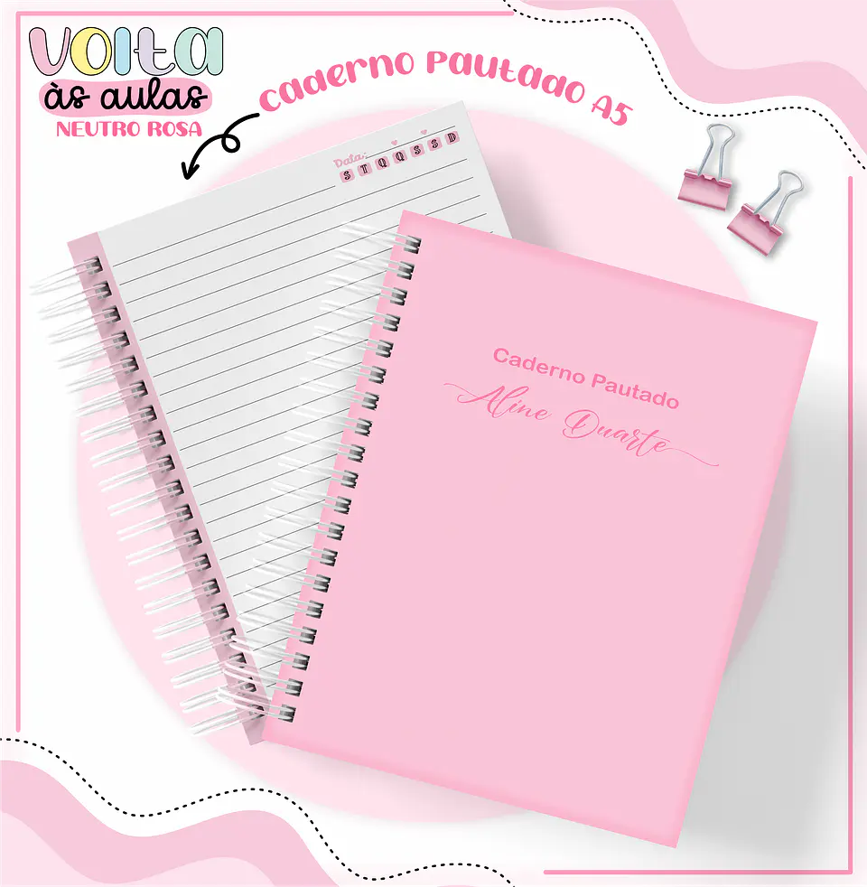 ARQUIVO ENCADERNAÇÃO KIT ESCOLAR ROSA NEUTRO - LINA CRIATIVA 11