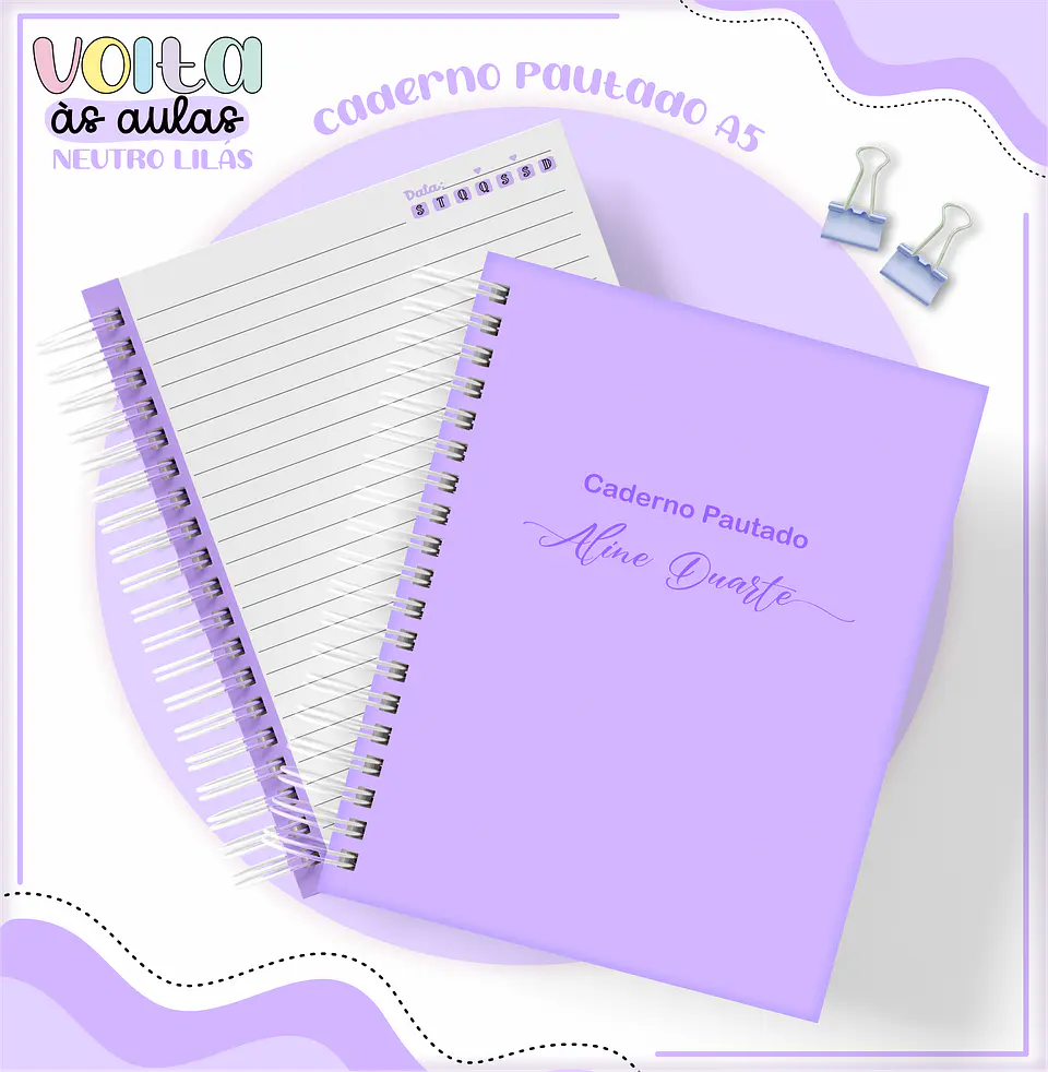 ARQUIVO ENCADERNAÇÃO KIT ESCOLAR NEUTRO LILAS - LINA CRIATIVA 4