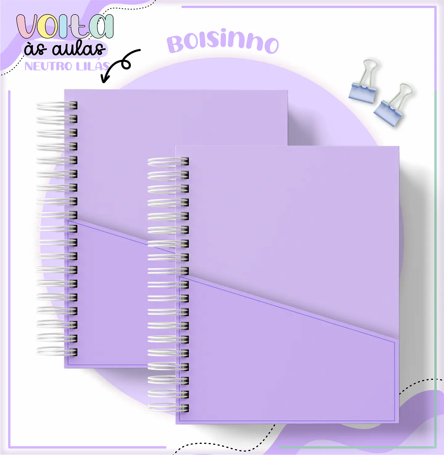 ARQUIVO ENCADERNAÇÃO KIT ESCOLAR NEUTRO LILAS - LINA CRIATIVA 5