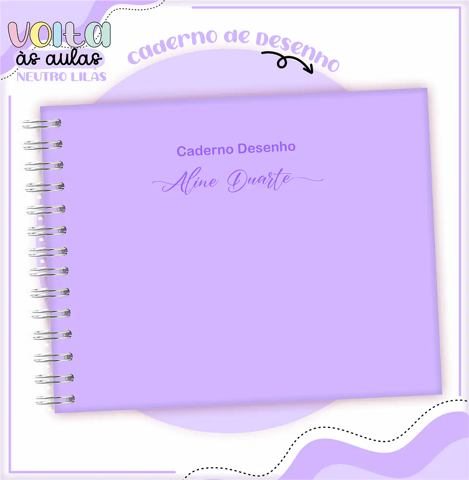 ARQUIVO ENCADERNAÇÃO KIT ESCOLAR NEUTRO LILAS - LINA CRIATIVA 6