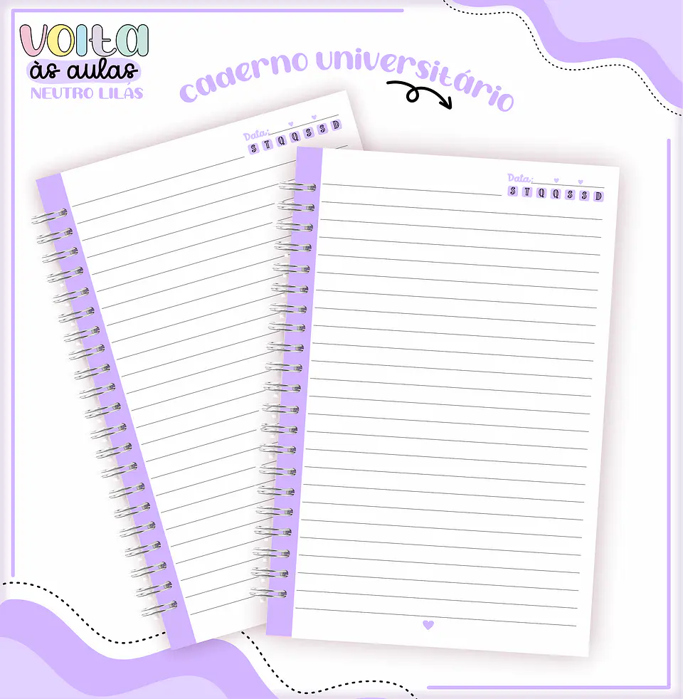 ARQUIVO ENCADERNAÇÃO KIT ESCOLAR NEUTRO LILAS - LINA CRIATIVA 8