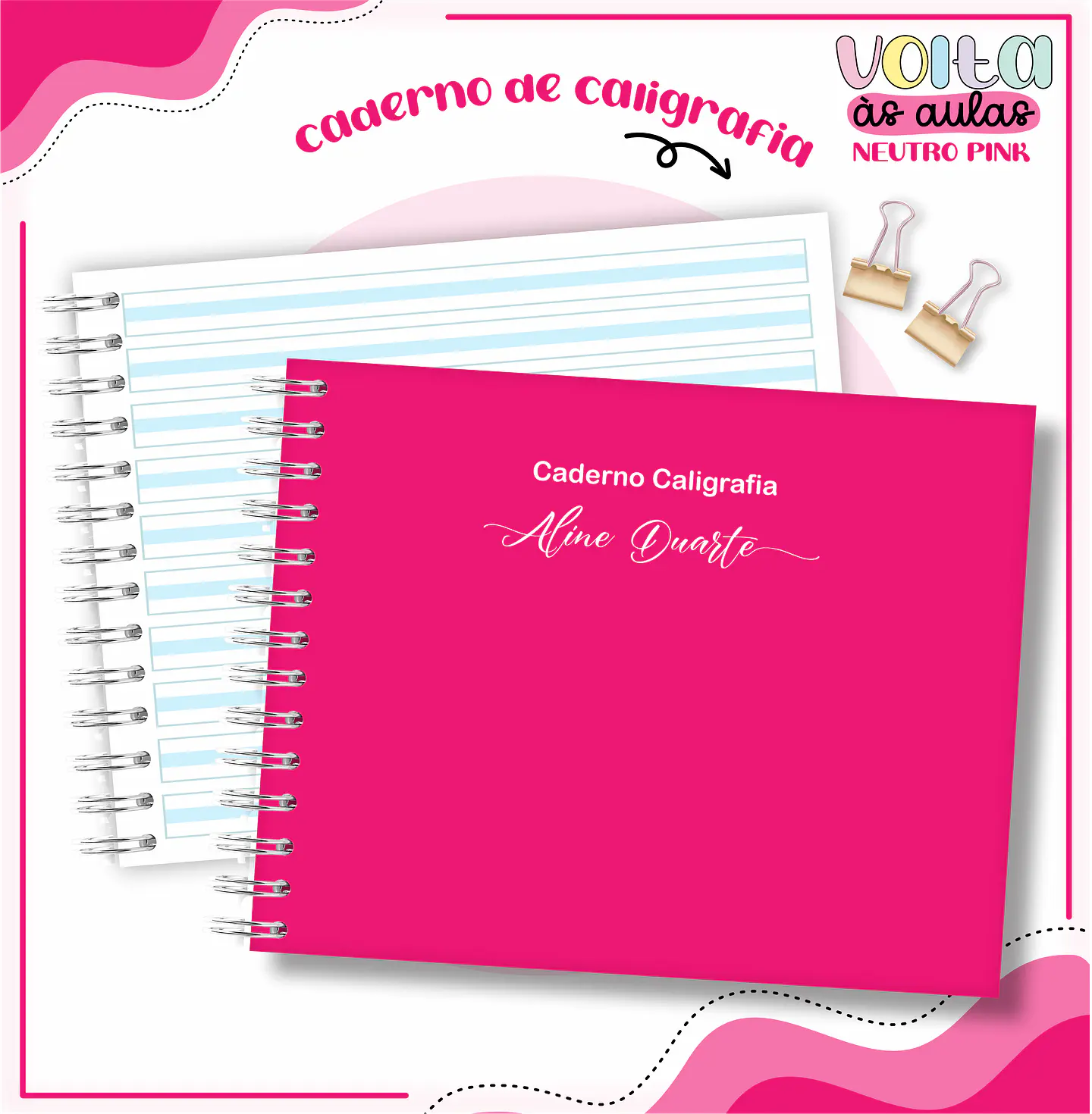 ARQUIVO ENCADERNAÇÃO KIT ESCOLAR NEUTRO PINK - LINA CRIATIVA 11