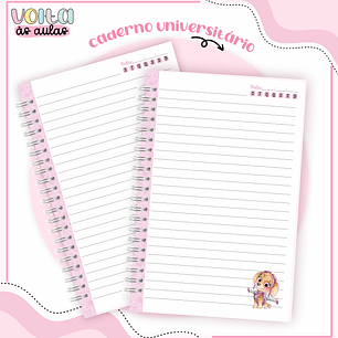 ARQUIVO ENCADERNAÇÃO KIT ESCOLAR PATRULHA CANINA ROSA - LINA CRIATIVA
