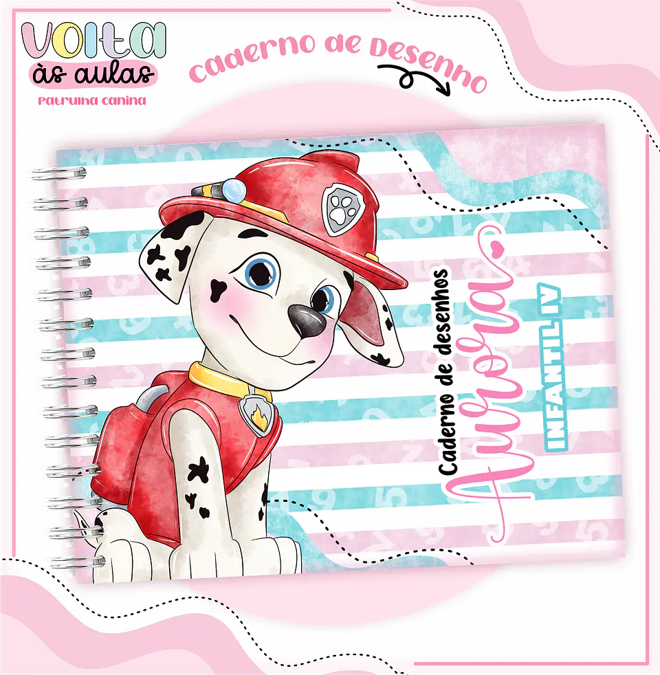 ARQUIVO ENCADERNAÇÃO KIT ESCOLAR PATRULHA CANINA ROSA - LINA CRIATIVA 10