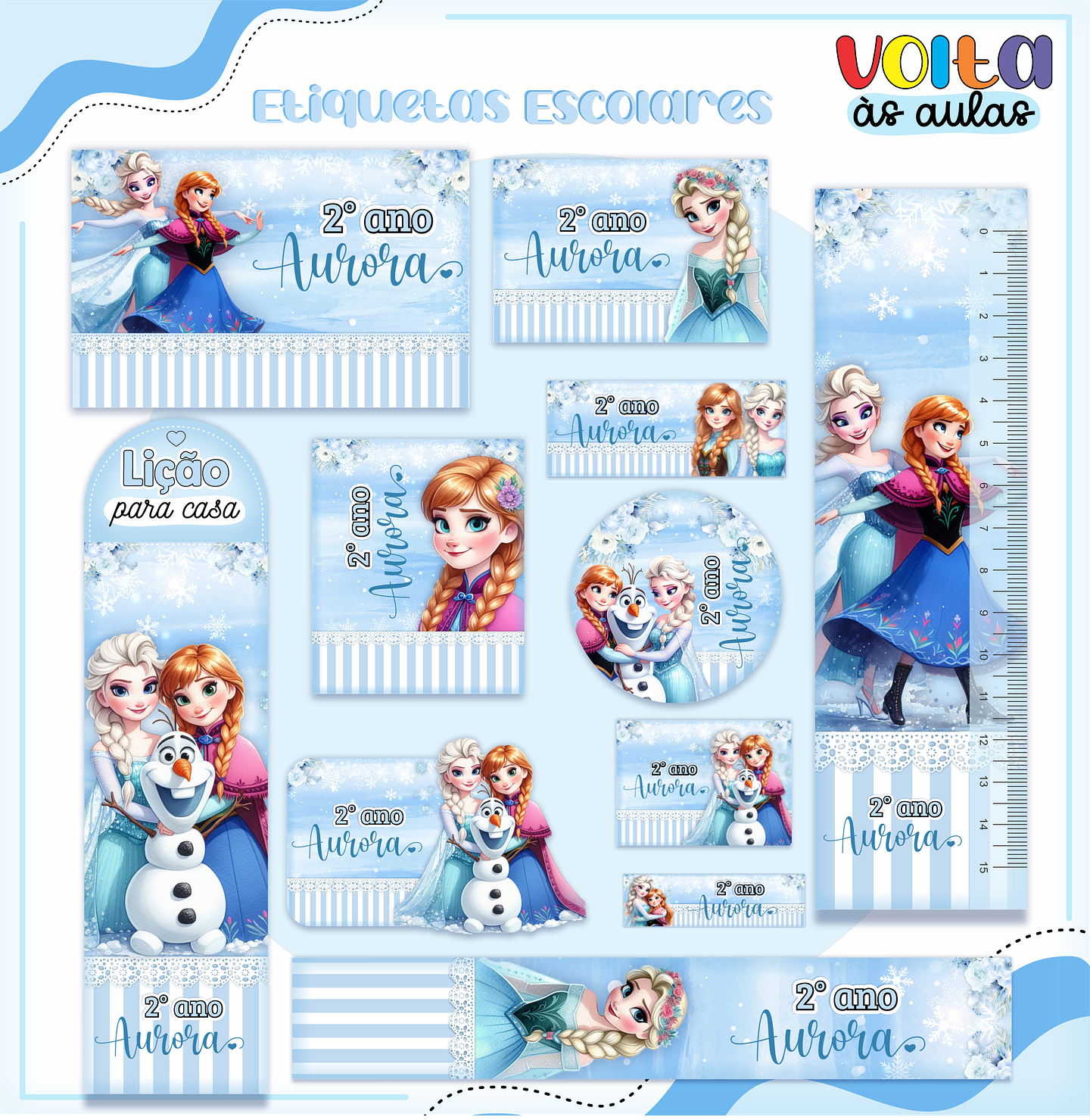 ARQUIVO ETIQUETA ESCOLAR FROZEN - LINA 1