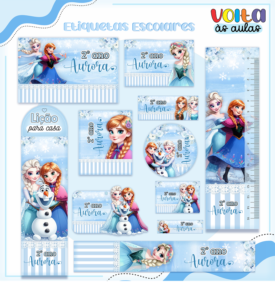 ARQUIVO ETIQUETA ESCOLAR FROZEN - LINA 1