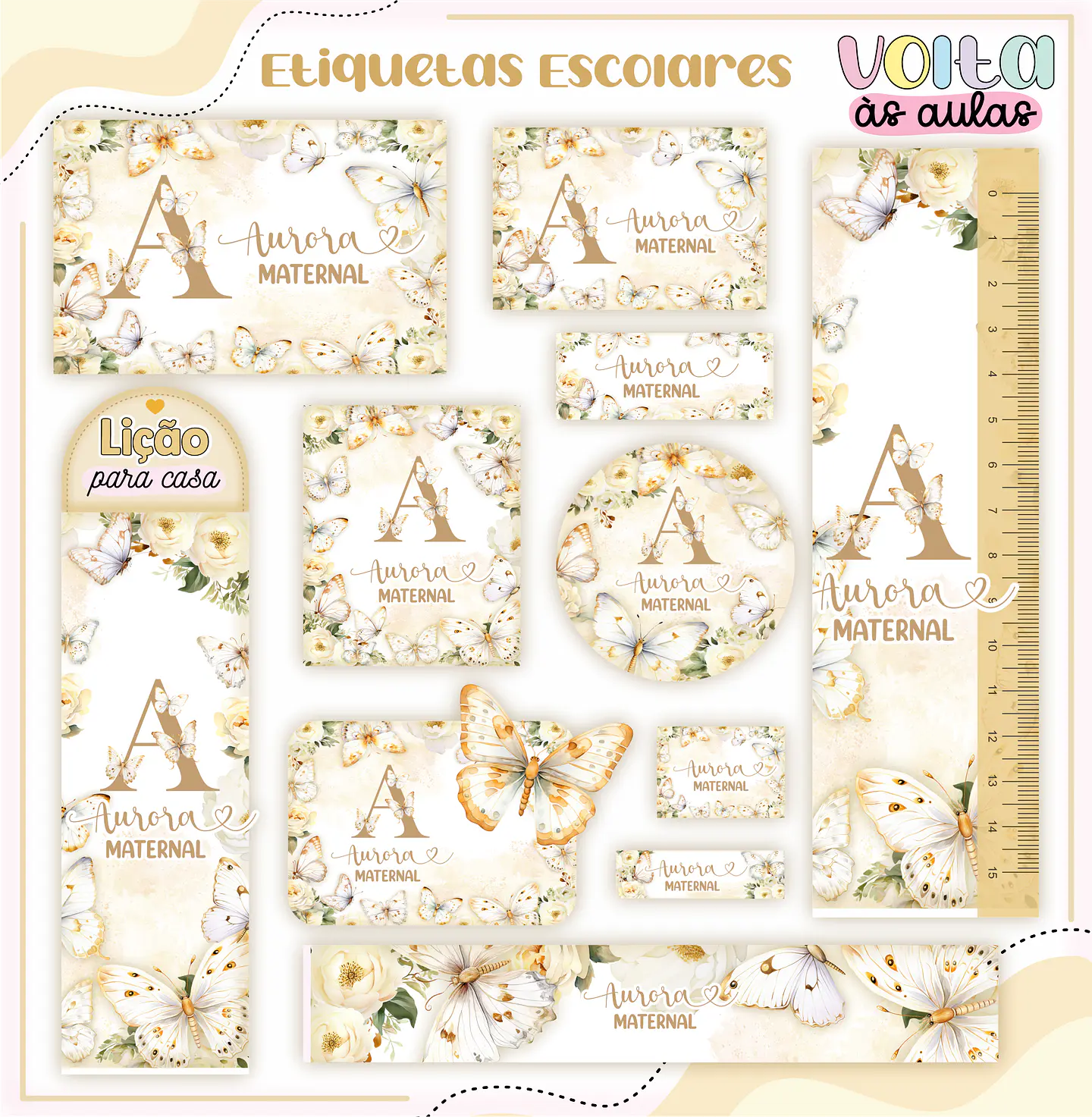 ARQUIVO ETIQUETAS ESCOLARES FLORAL INICIAL - LINA 1