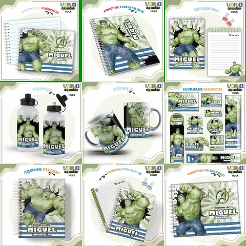 ARQUIVO ENCADERNAÇÃO KIT ESCOLAR HULK - LINA CRIATIVA