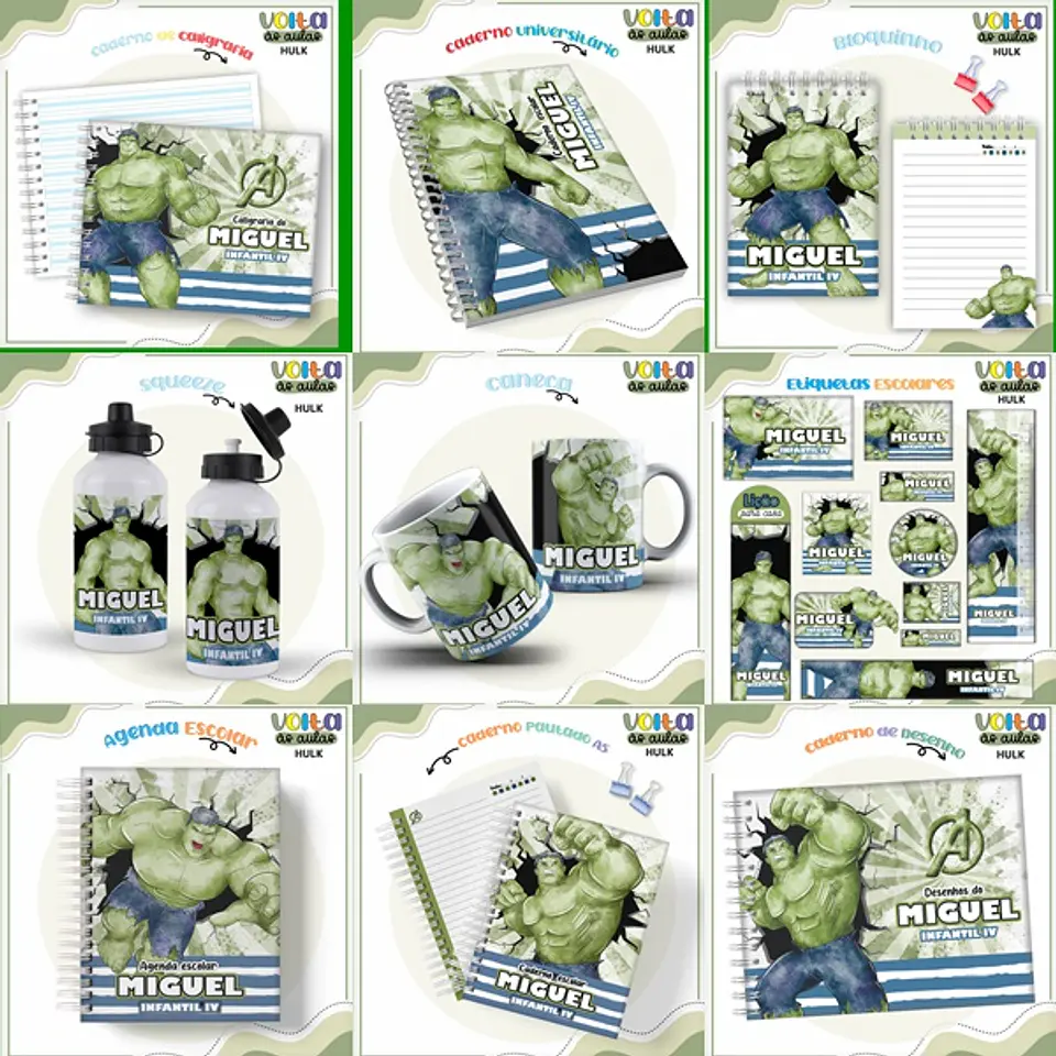 ARQUIVO ENCADERNAÇÃO KIT ESCOLAR HULK - LINA CRIATIVA 1