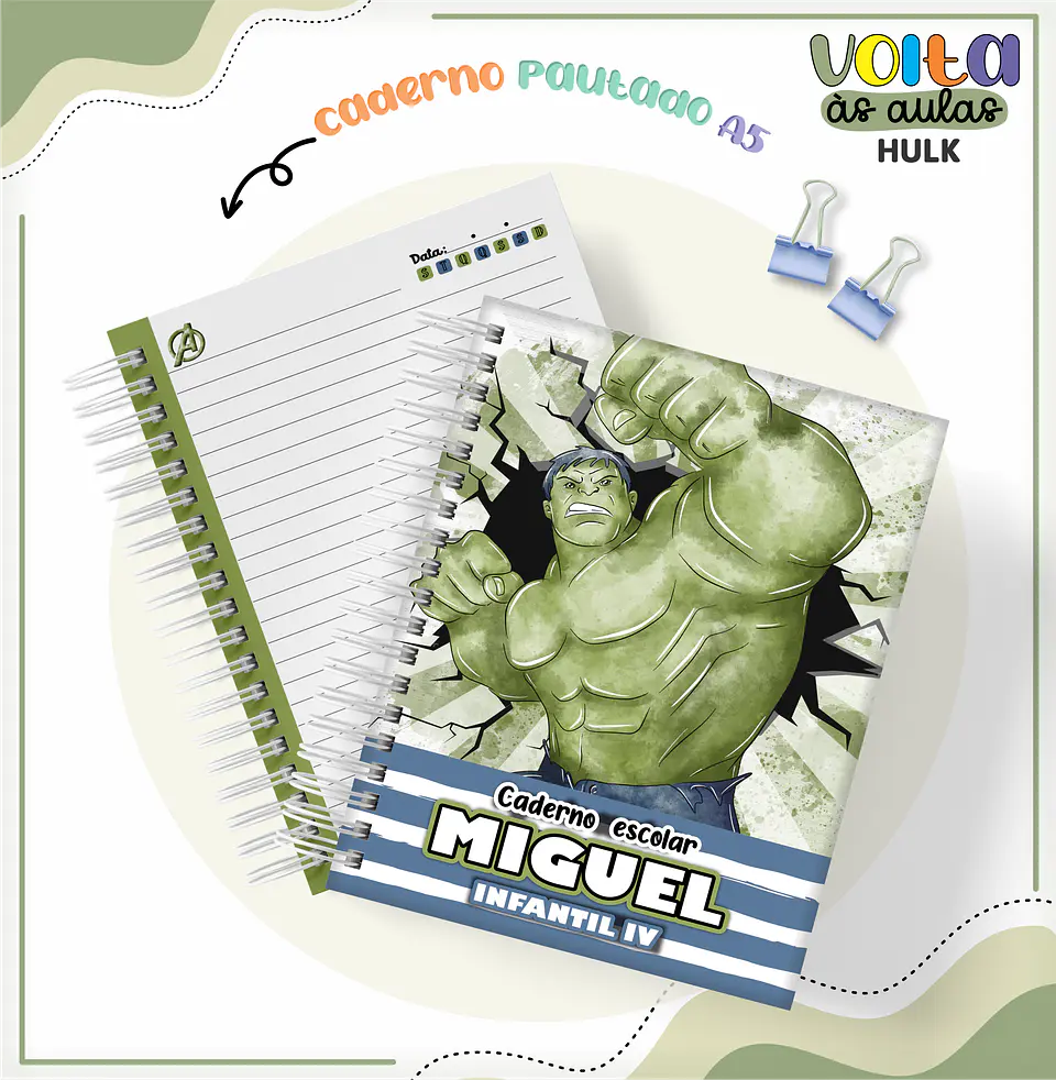 ARQUIVO ENCADERNAÇÃO KIT ESCOLAR HULK - LINA CRIATIVA 5