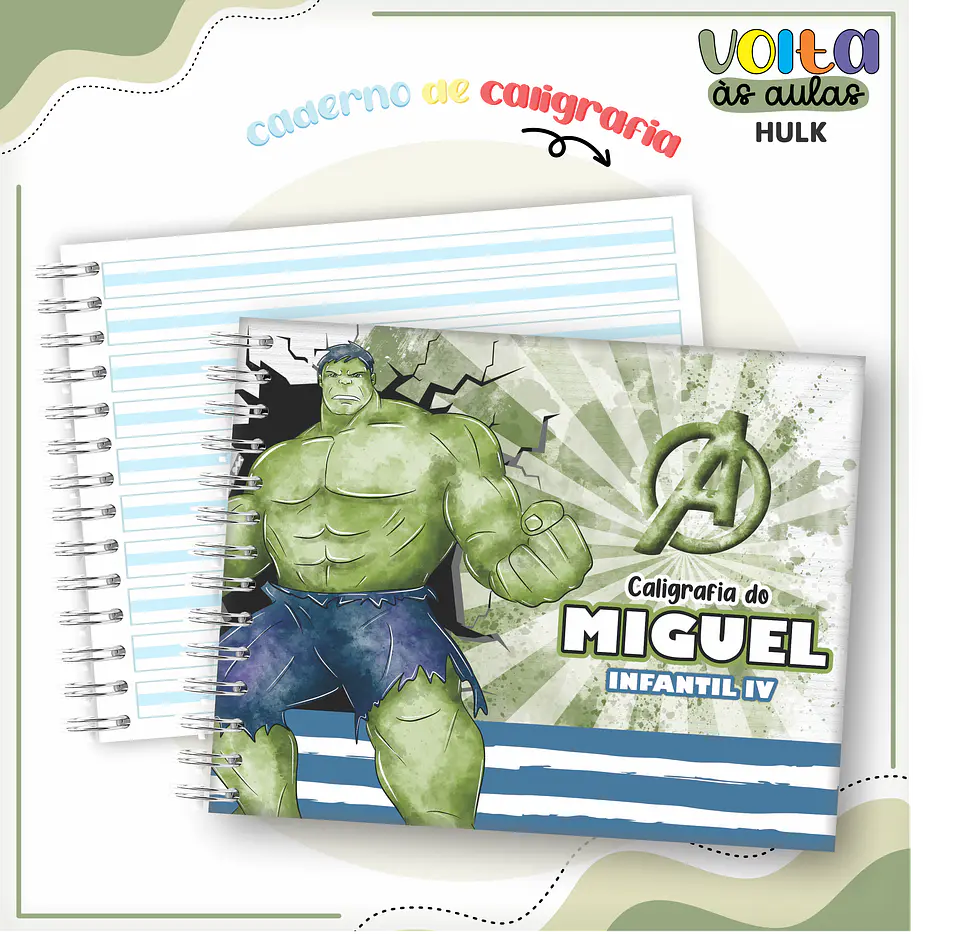 ARQUIVO ENCADERNAÇÃO KIT ESCOLAR HULK - LINA CRIATIVA 8
