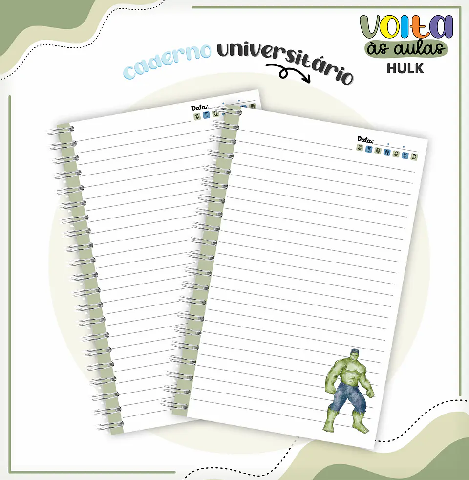 ARQUIVO ENCADERNAÇÃO KIT ESCOLAR HULK - LINA CRIATIVA 9