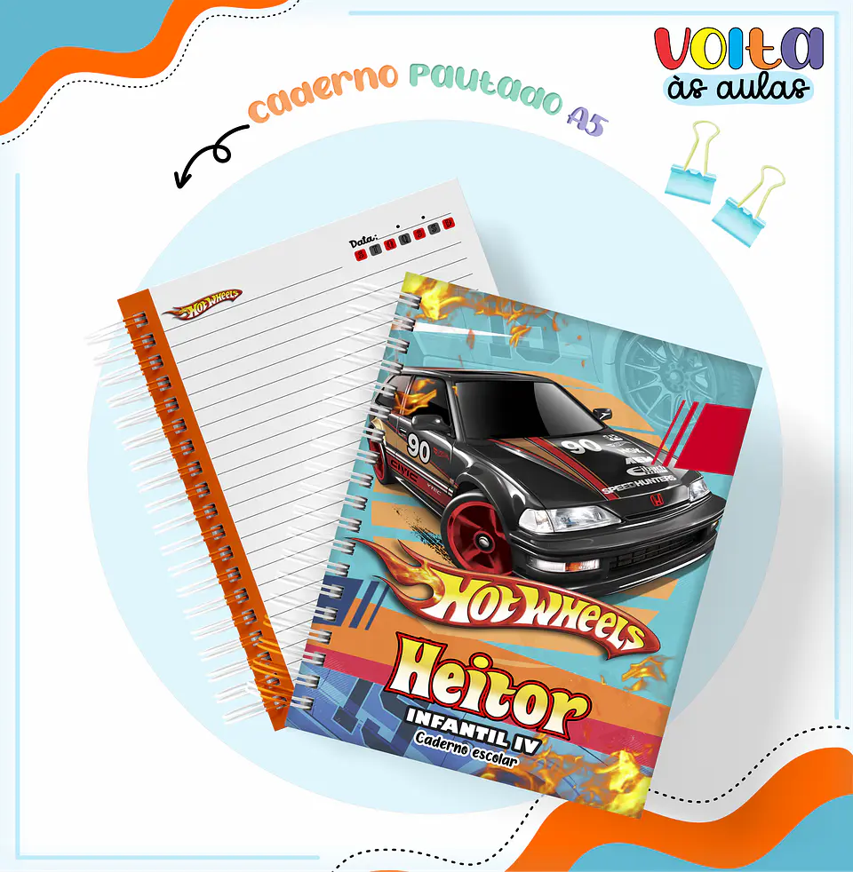 ARQUIVO ENCADERNAÇÃO KIT ESCOLAR HOTWHELLS - LINA CRIATIVA 5