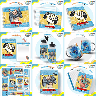 ARQUIVO ENCADERNAÇÃO KIT ESCOLAR VIDEO GAME- LINA CRIATIVA