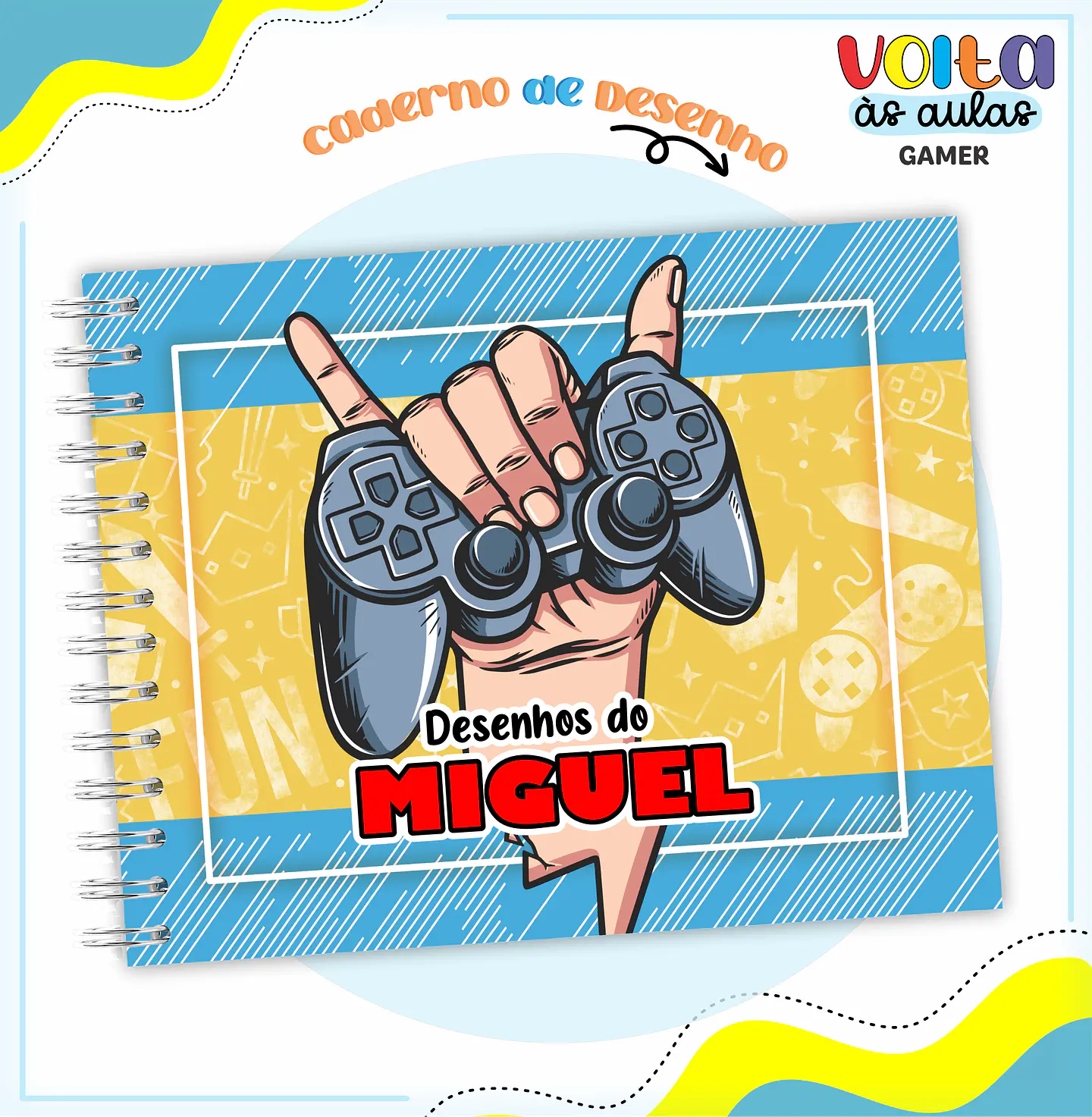ARQUIVO ENCADERNAÇÃO KIT ESCOLAR VIDEO GAME- LINA CRIATIVA 2