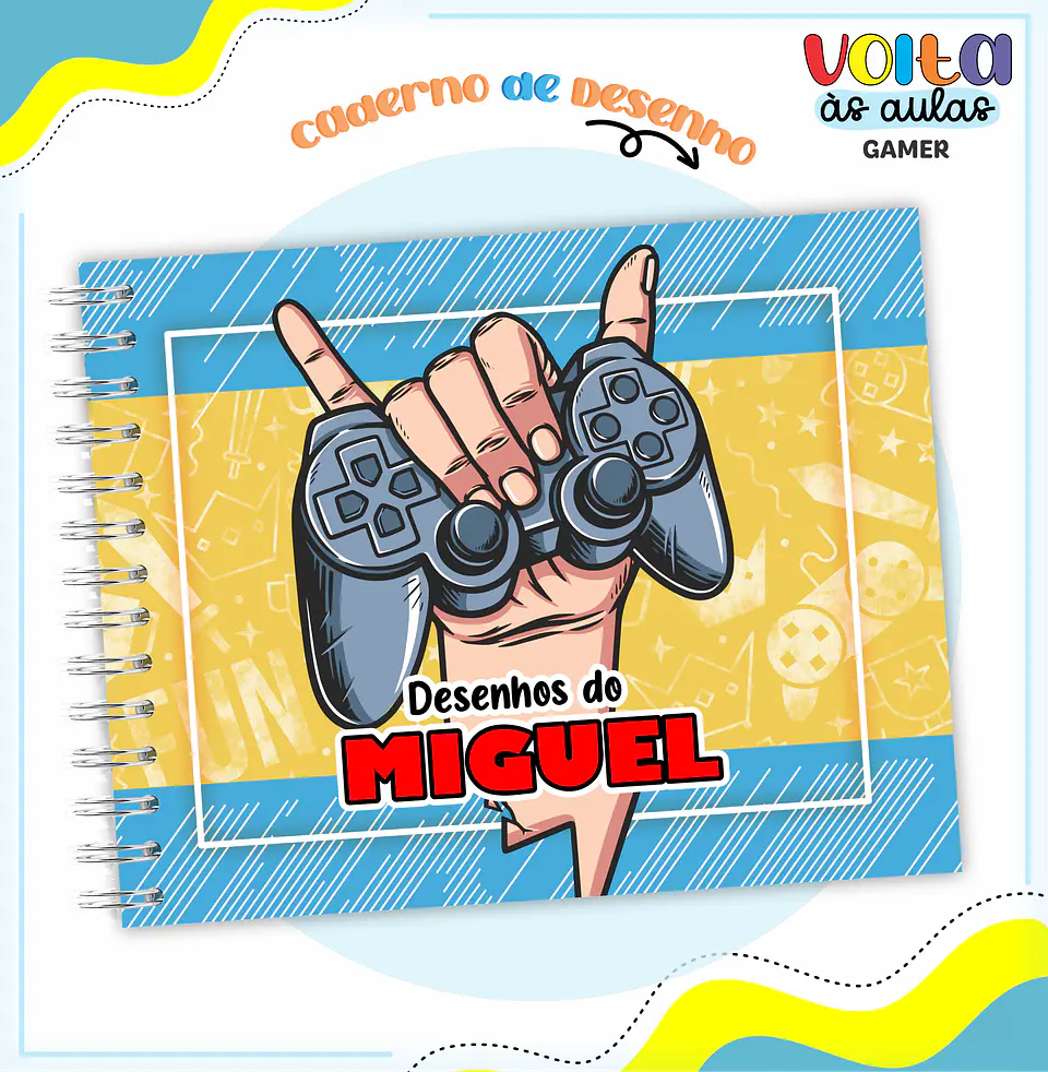 ARQUIVO ENCADERNAÇÃO KIT ESCOLAR VIDEO GAME- LINA CRIATIVA 2