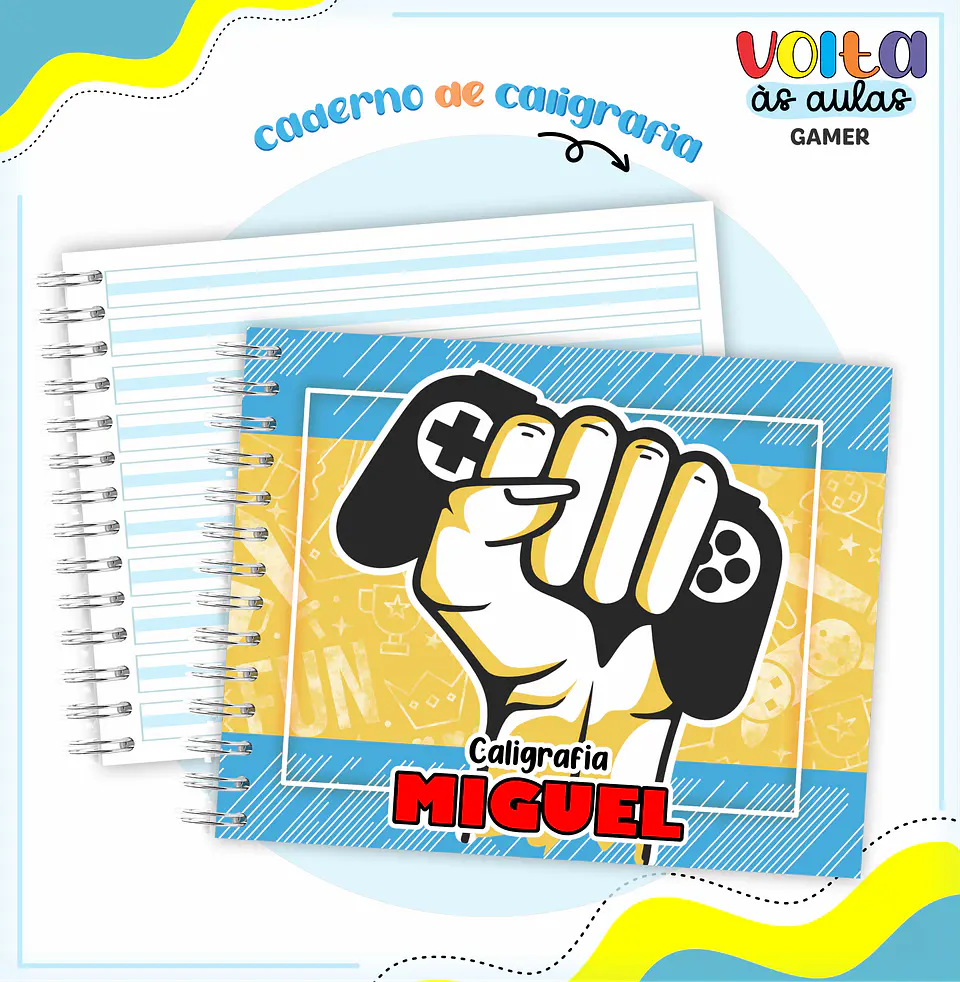 ARQUIVO ENCADERNAÇÃO KIT ESCOLAR VIDEO GAME- LINA CRIATIVA 3