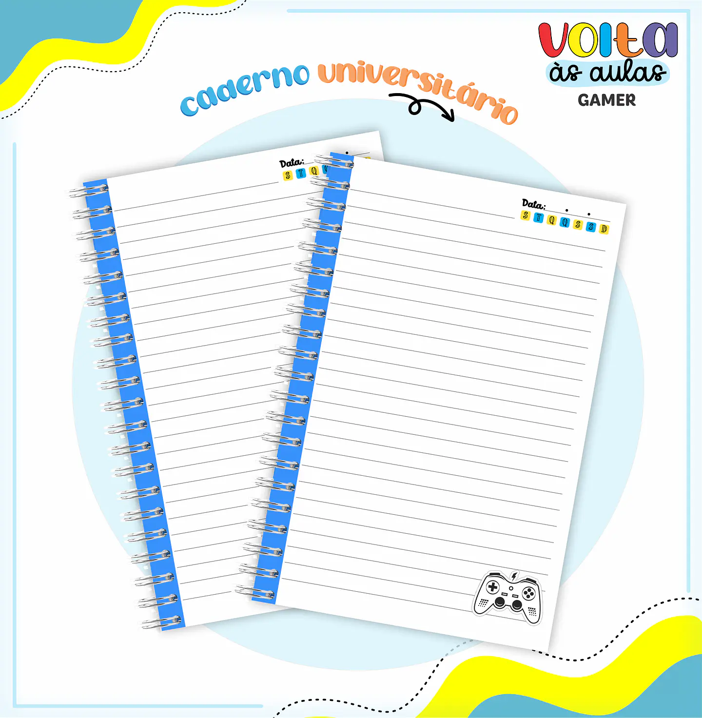 ARQUIVO ENCADERNAÇÃO KIT ESCOLAR VIDEO GAME- LINA CRIATIVA 4