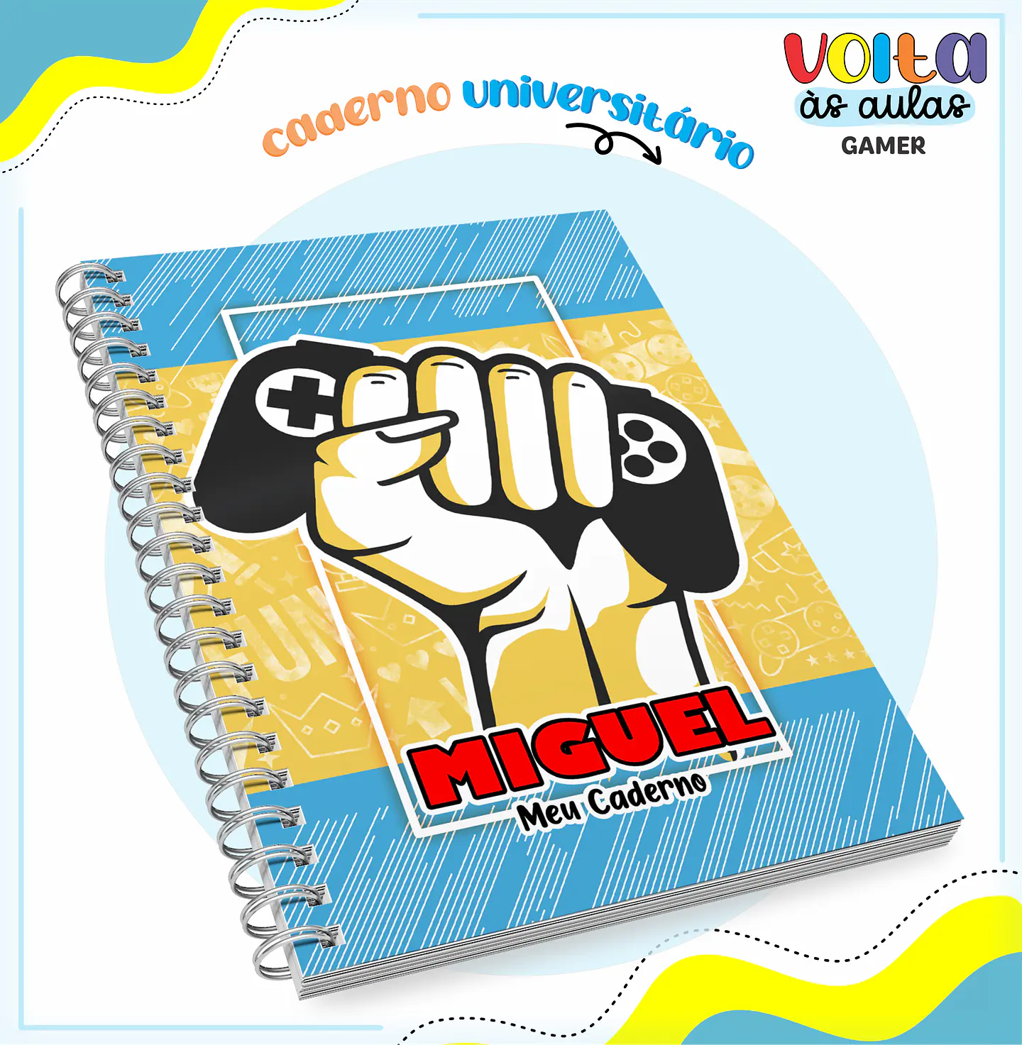 ARQUIVO ENCADERNAÇÃO KIT ESCOLAR VIDEO GAME- LINA CRIATIVA 5