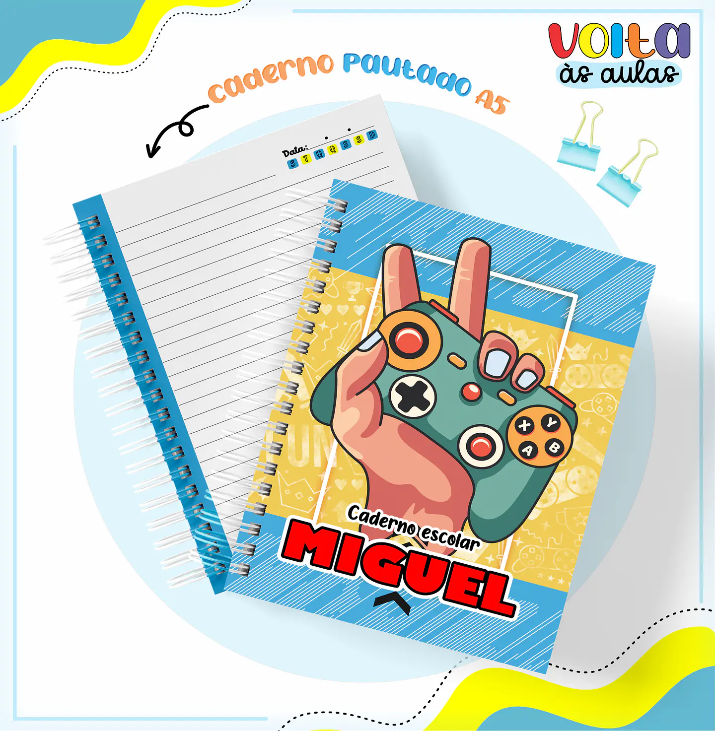ARQUIVO ENCADERNAÇÃO KIT ESCOLAR VIDEO GAME- LINA CRIATIVA 12